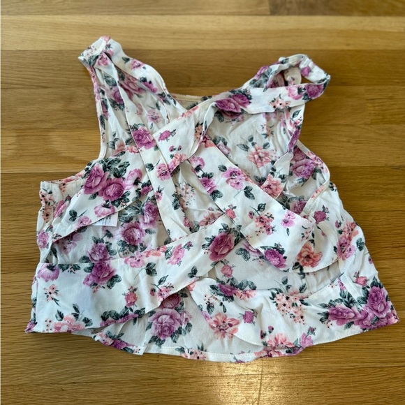 Floral Sleeveless Top - Pink and White - Picture 5 of 6